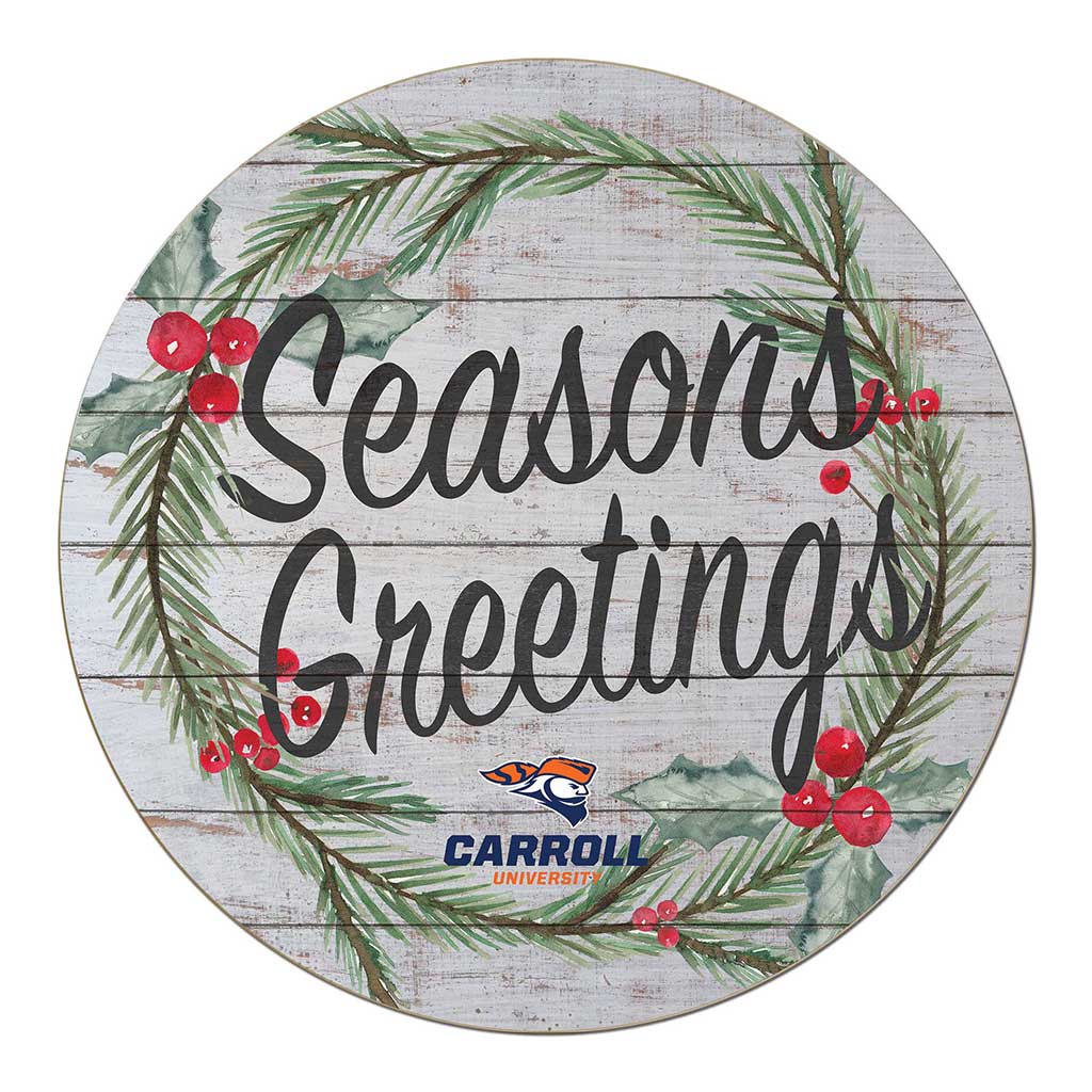 20x20 Weathered Seasons Greetings Carroll University PIONEERS