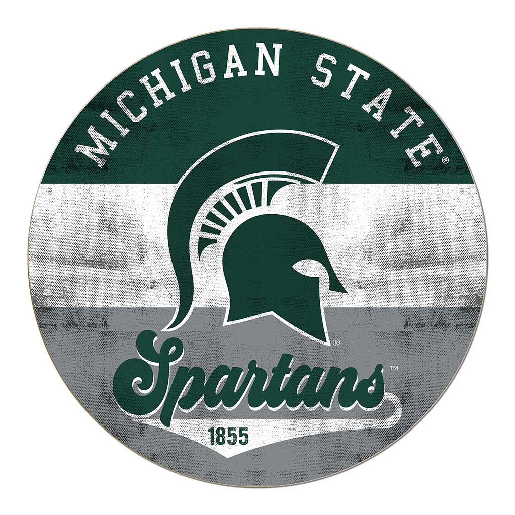 20x20 Circle Retro Multi Color Michigan State Spartans