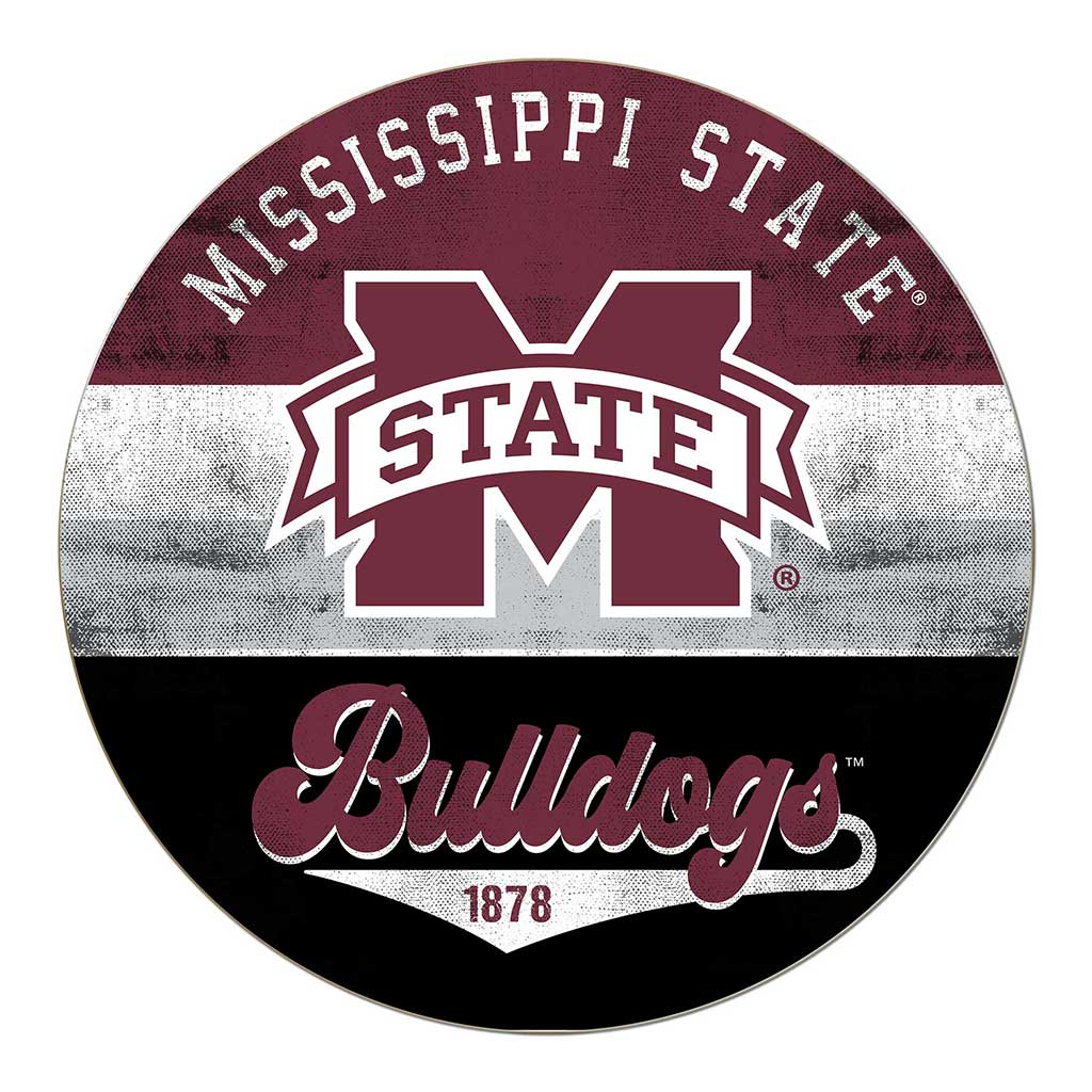 20x20 Circle Retro Multi Color Mississippi State Bulldogs