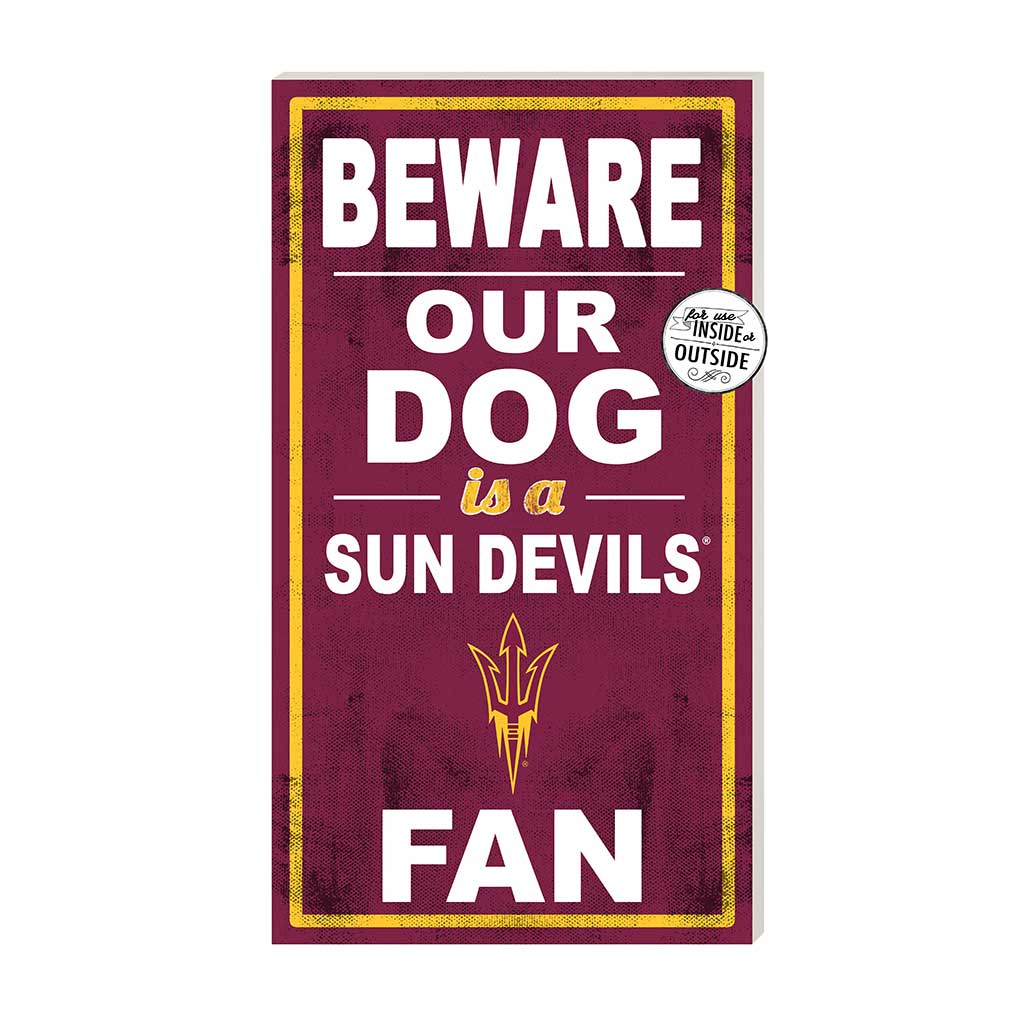 11x20 Indoor Outdoor Sign BEWARE of Dog Arizona State Sun Devils