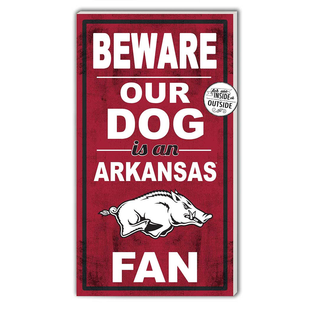 11x20 Indoor Outdoor Sign BEWARE of Dog Arkansas Razorbacks