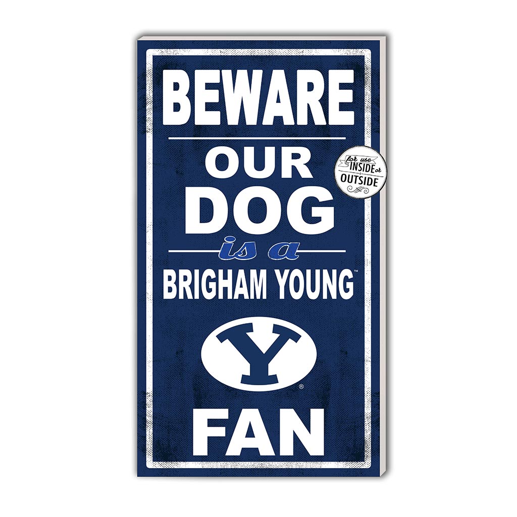 11x20 Indoor Outdoor Sign BEWARE of Dog Brigham Young Cougars