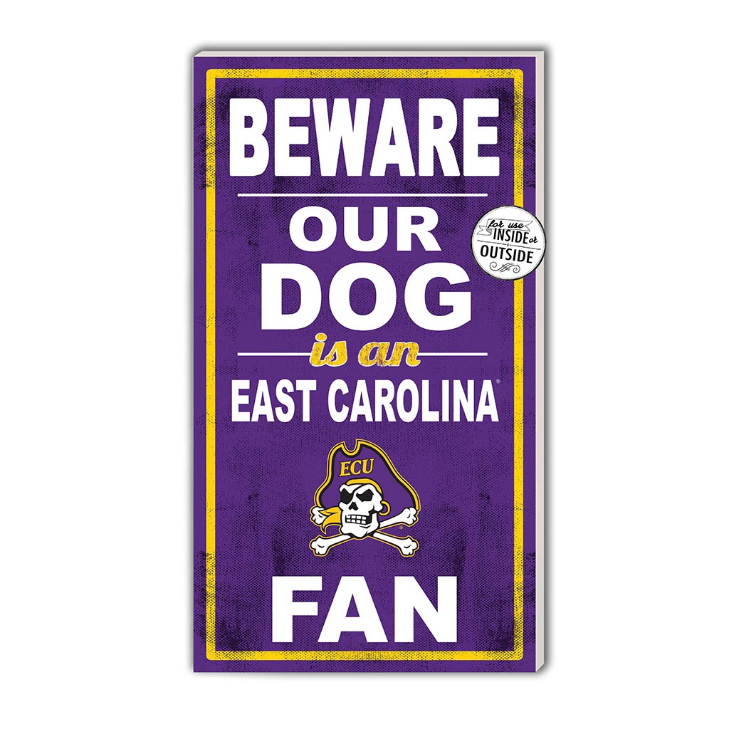 11x20 Indoor Outdoor Sign BEWARE of Dog East Carolina Pirates
