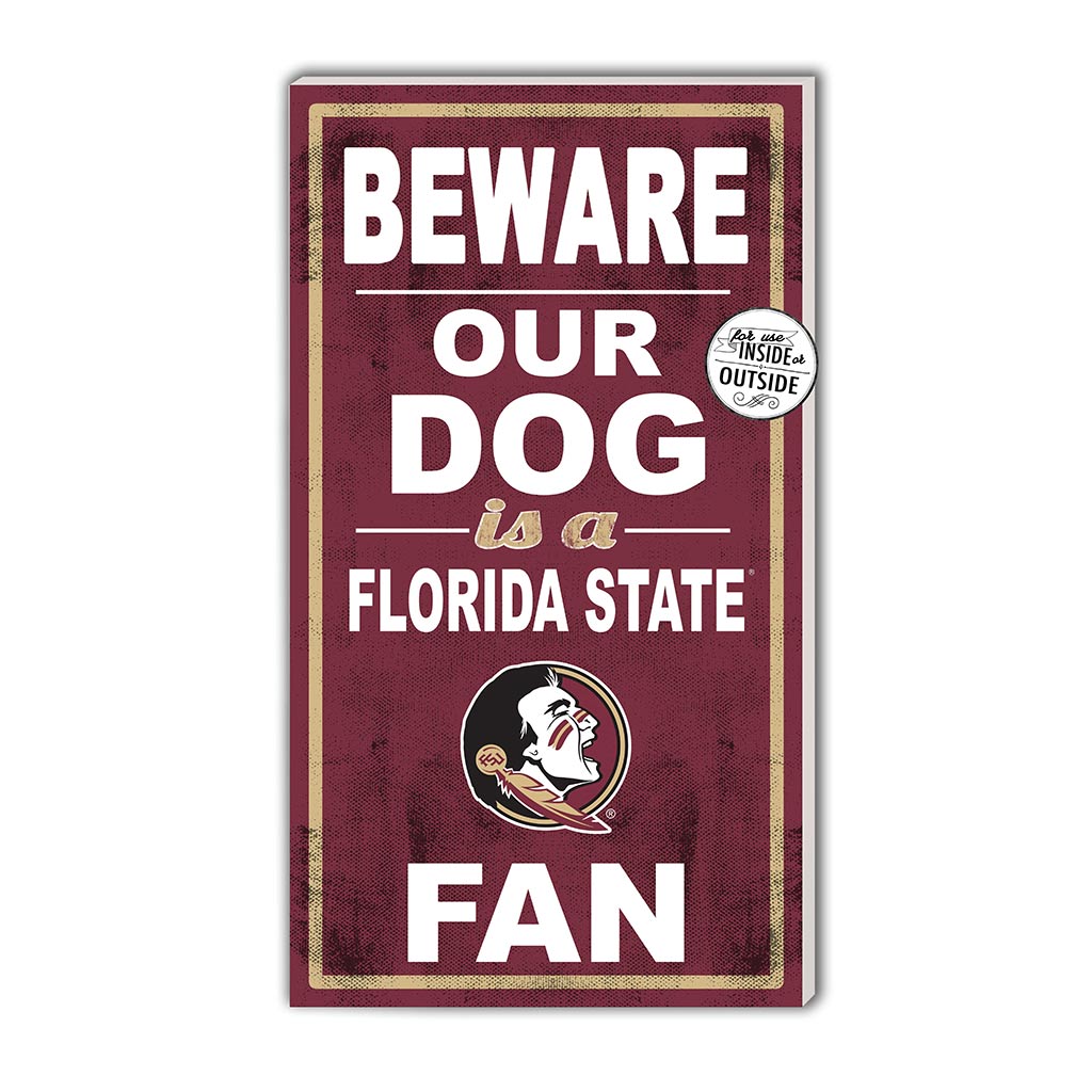 11x20 Indoor Outdoor Sign BEWARE of Dog Florida State Seminoles