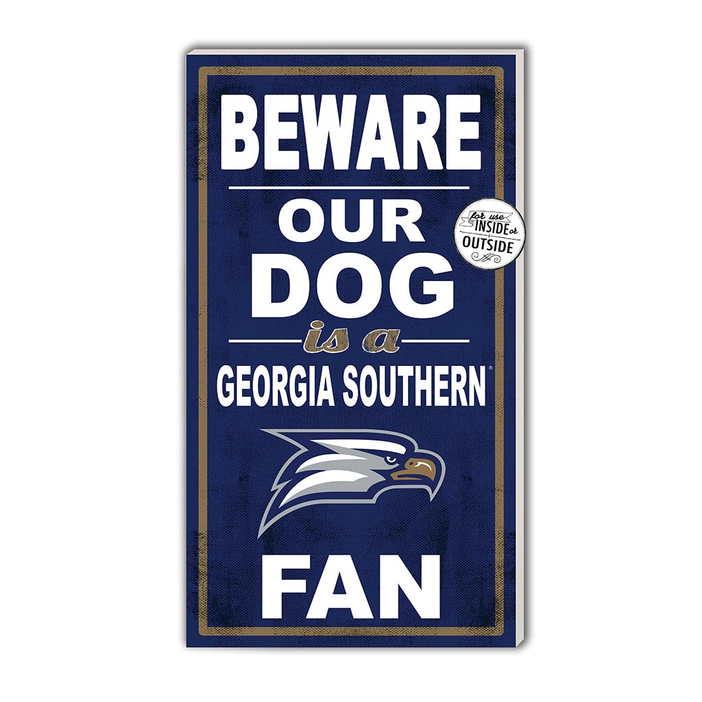 11x20 Indoor Outdoor Sign BEWARE of Dog Georgia Southern Eagles