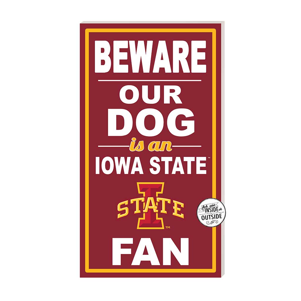 11x20 Indoor Outdoor Sign BEWARE of Dog Iowa State Cyclones