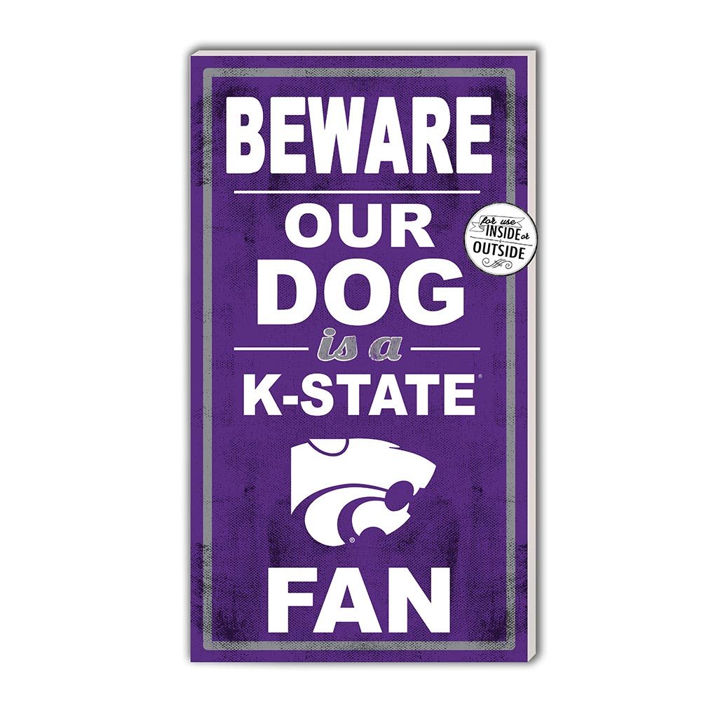 11x20 Indoor Outdoor Sign BEWARE of Dog Kansas State Wildcats