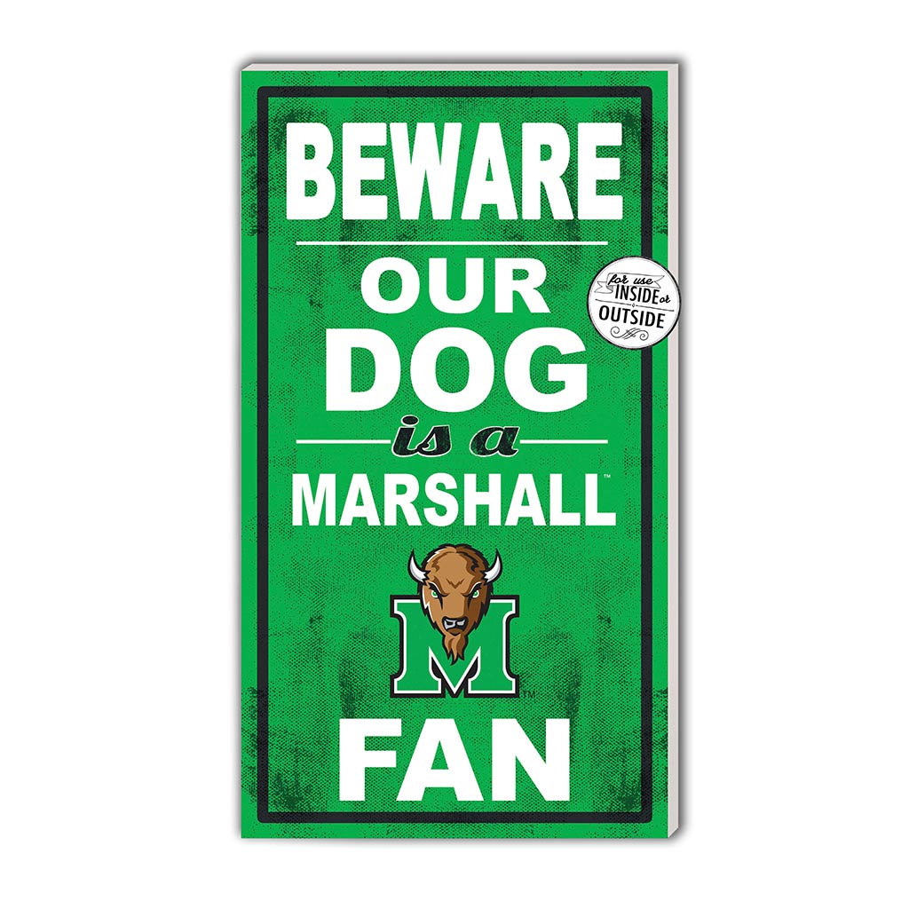 11x20 Indoor Outdoor Sign BEWARE of Dog Marshall Thundering Herd