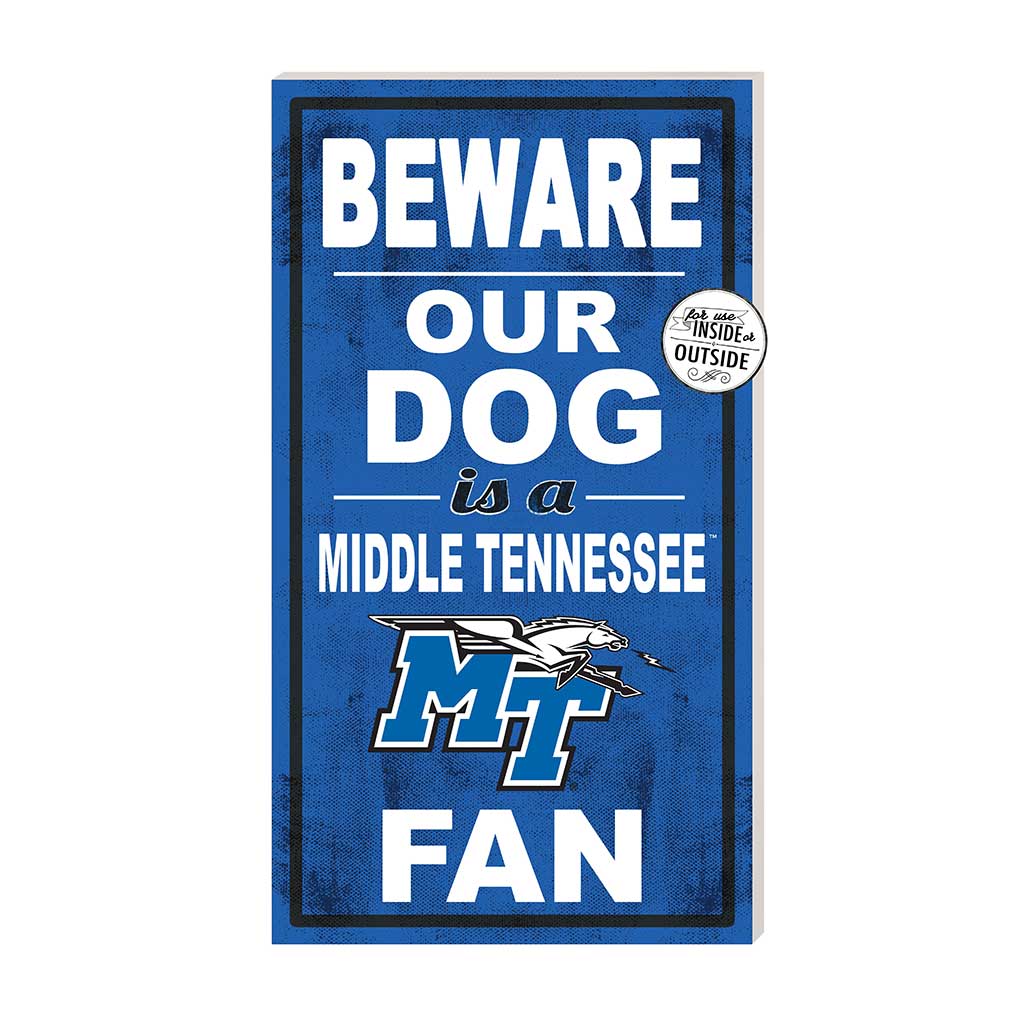 11x20 Indoor Outdoor Sign BEWARE of Dog Middle Tennessee State Blue Raiders