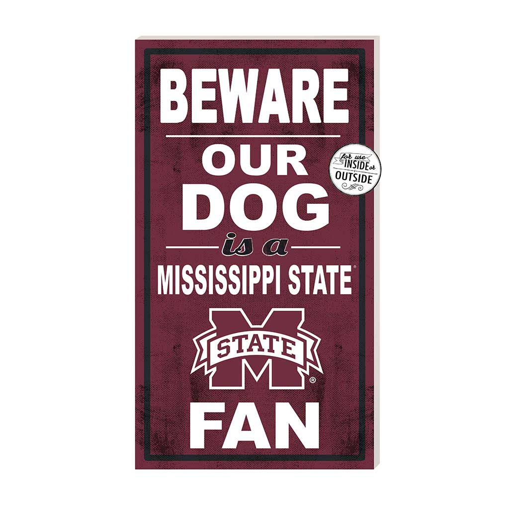 11x20 Indoor Outdoor Sign BEWARE of Dog Mississippi State Bulldogs