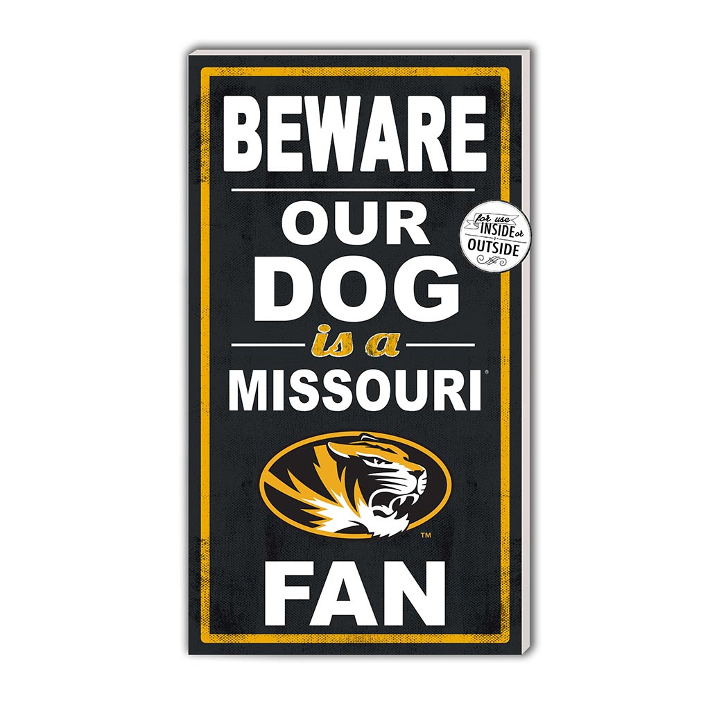 11x20 Indoor Outdoor Sign BEWARE of Dog Missouri Tigers