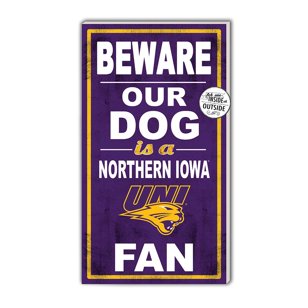 11x20 Indoor Outdoor Sign BEWARE of Dog Northern Iowa Panthers