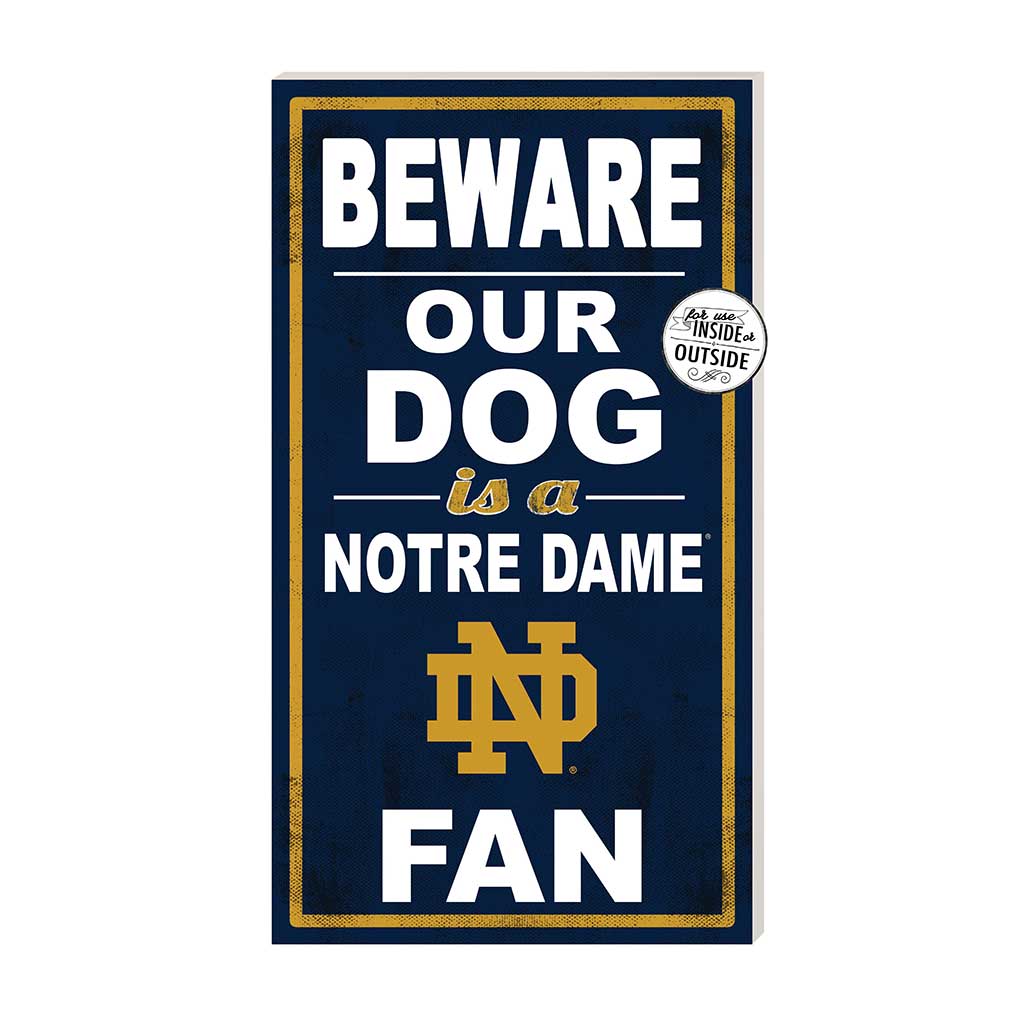 11x20 Indoor Outdoor Sign BEWARE of Dog Notre Dame Fighting Irish