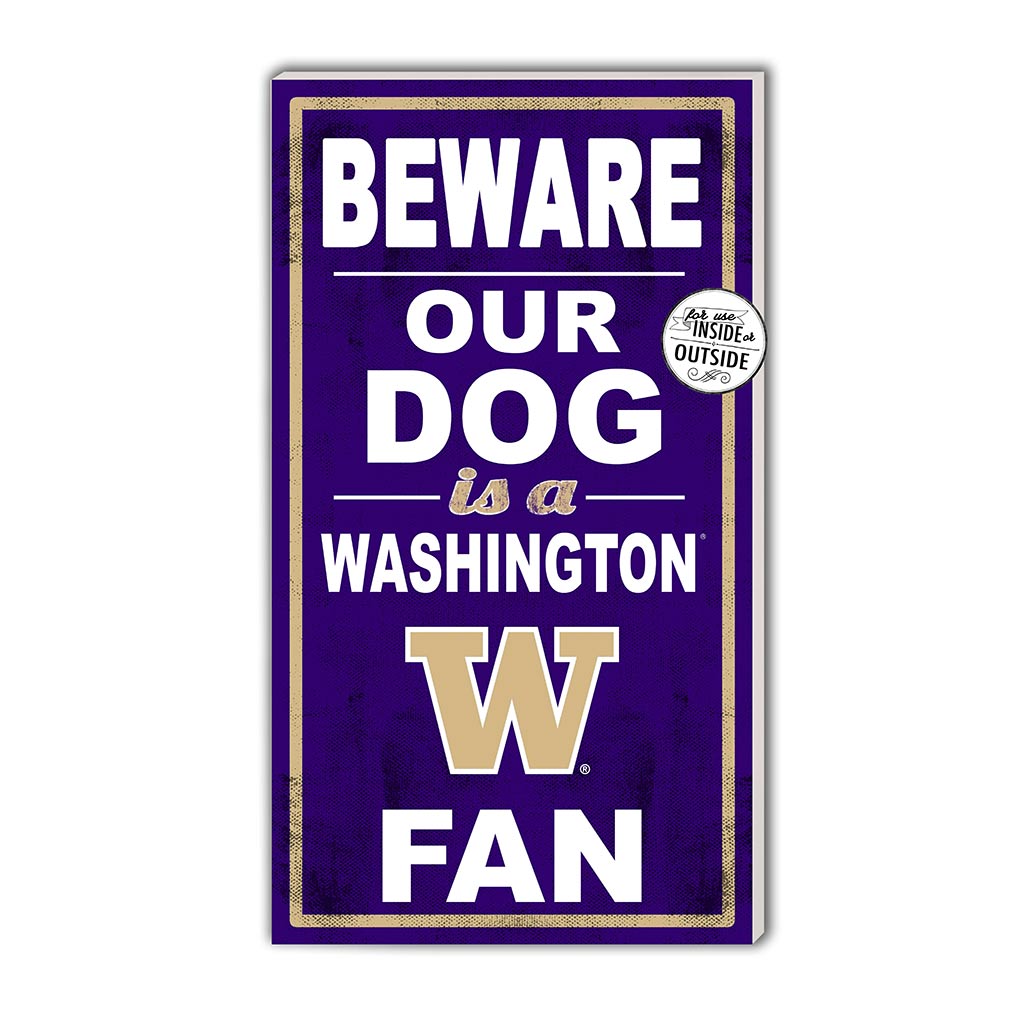 11x20 Indoor Outdoor Sign BEWARE of Dog Washington Huskies