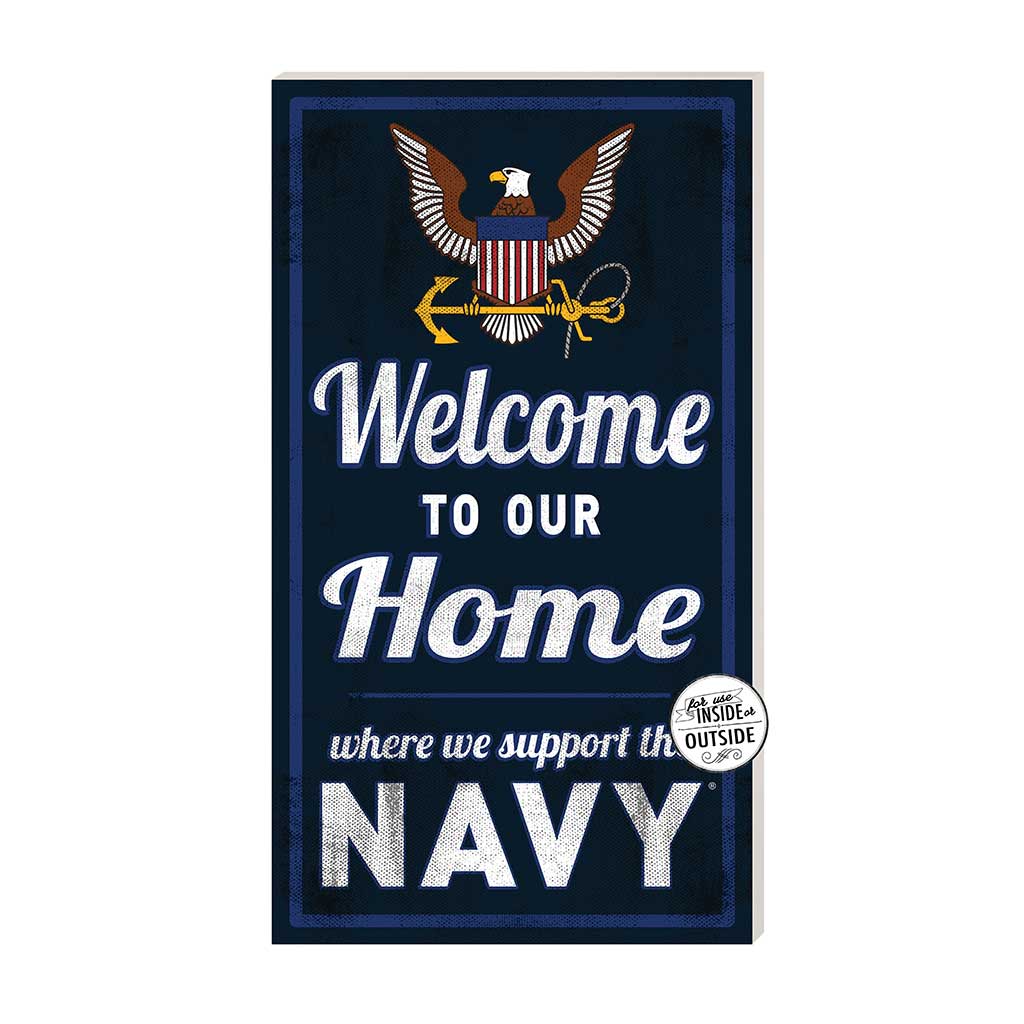 11x20 Indoor Outdoor Sign Welcome to Our Home Navy