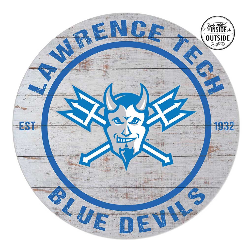 20x20 Indoor Outdoor Weathered Circle Lawrence Technological University Blue Devils