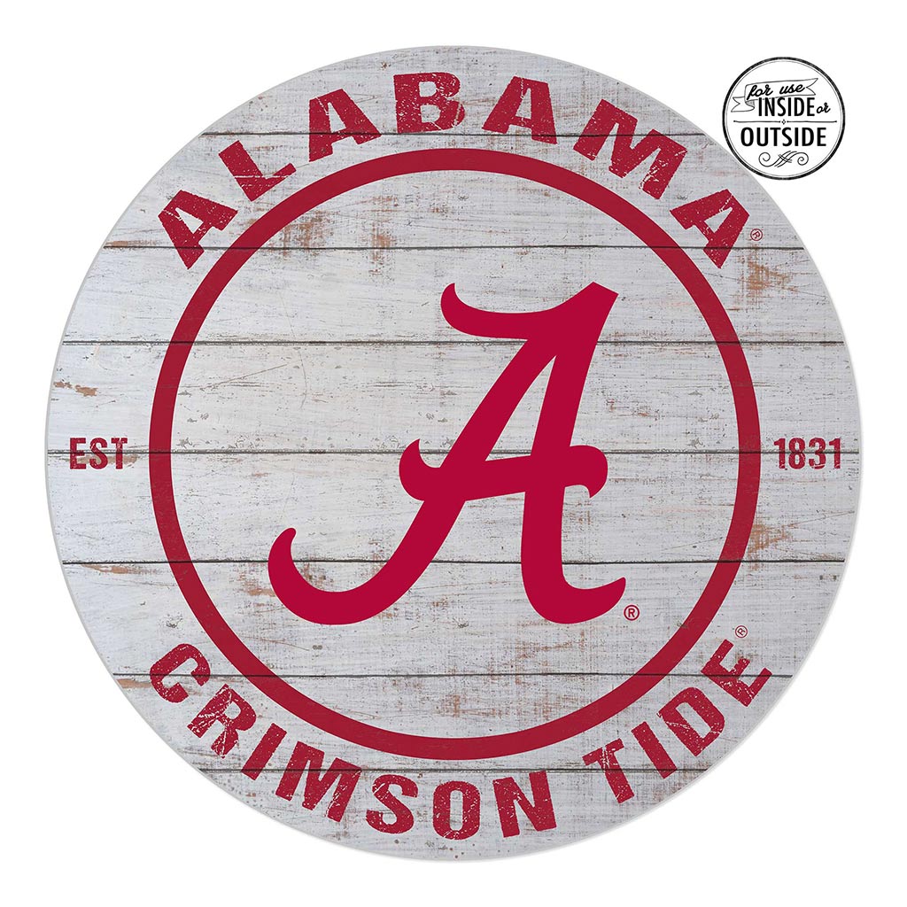 20x20 Indoor Outdoor Weathered Circle Alabama Crimson Tide