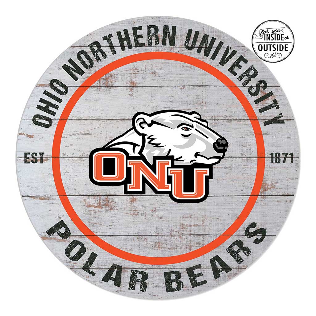 20x20 Indoor Outdoor Weathered Circle Ohio Northern University Polar Bears