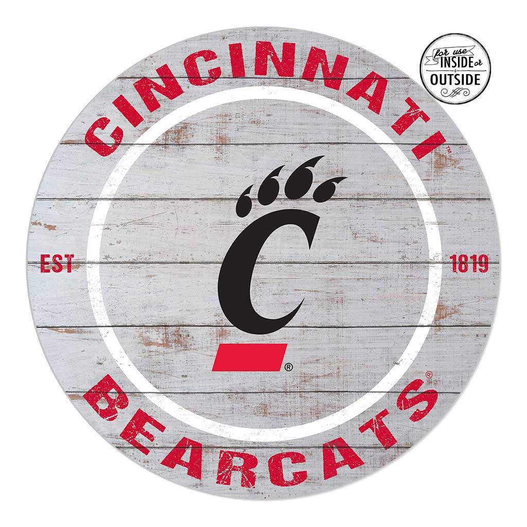 20x20 Indoor Outdoor Weathered Circle Cincinnati Bearcats