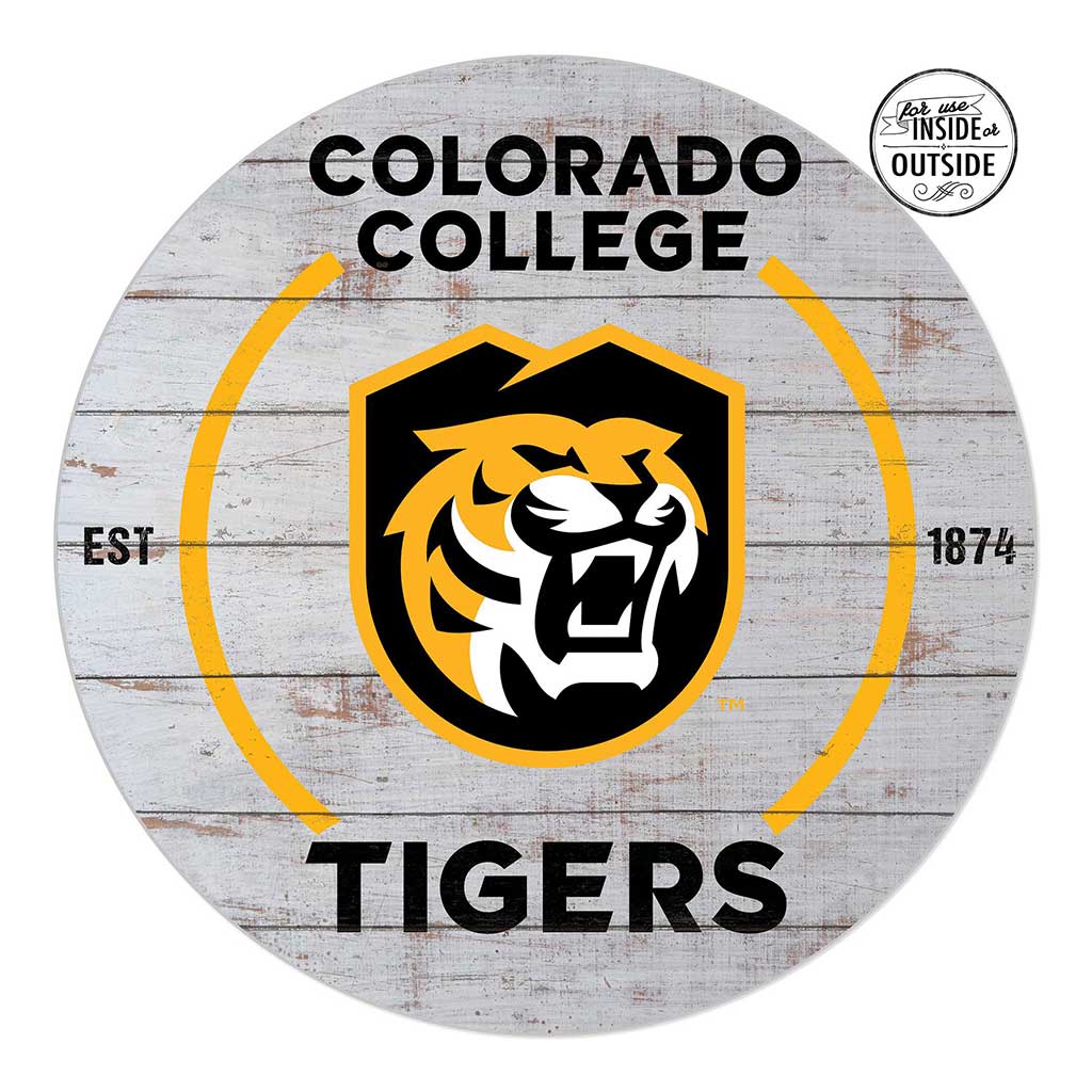 20x20 Indoor Outdoor Weathered Circle Colorado College Tigers