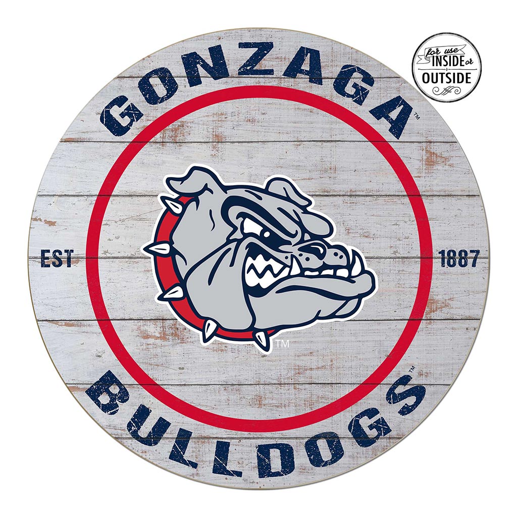 20x20 Indoor Outdoor Weathered Circle Gonzaga Bulldogs