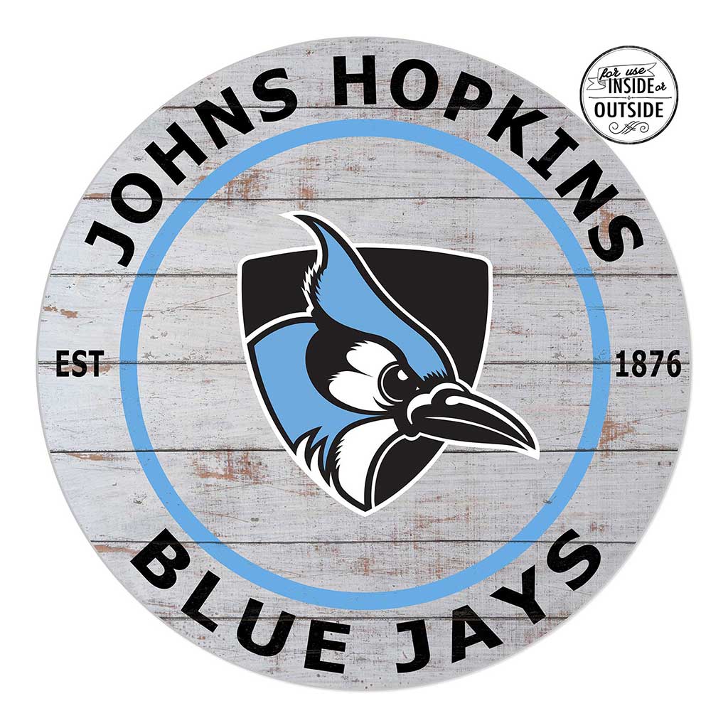 20x20 Indoor Outdoor Weathered Circle Johns Hopkins Blue Jays