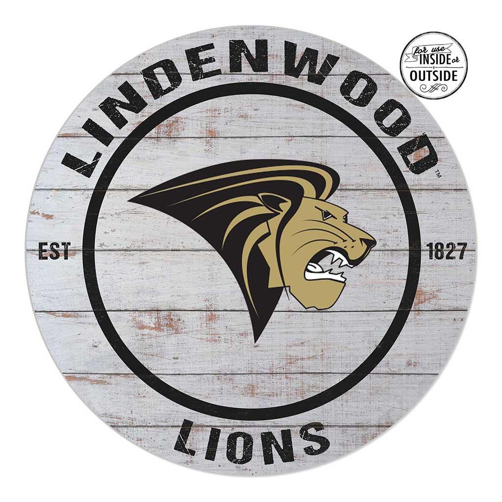 20x20 Indoor Outdoor Weathered Circle Lindenwood Lions