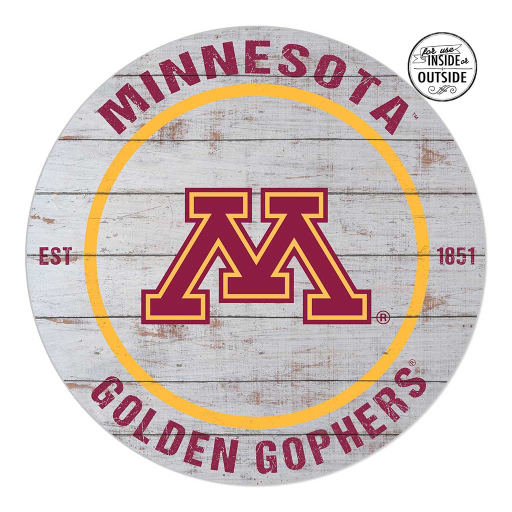 20x20 Indoor Outdoor Weathered Circle Minnesota Golden Gophers