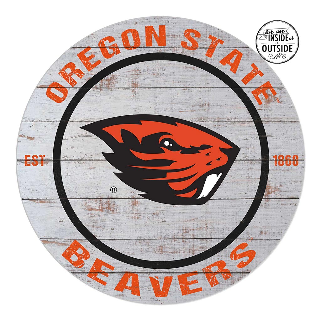 20x20 Indoor Outdoor Weathered Circle Oregon State Beavers