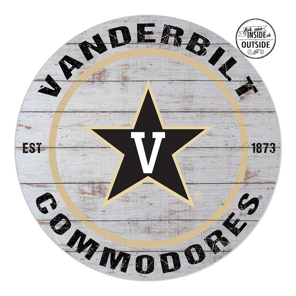 20x20 Indoor Outdoor Weathered Circle Vanderbilt Commodores