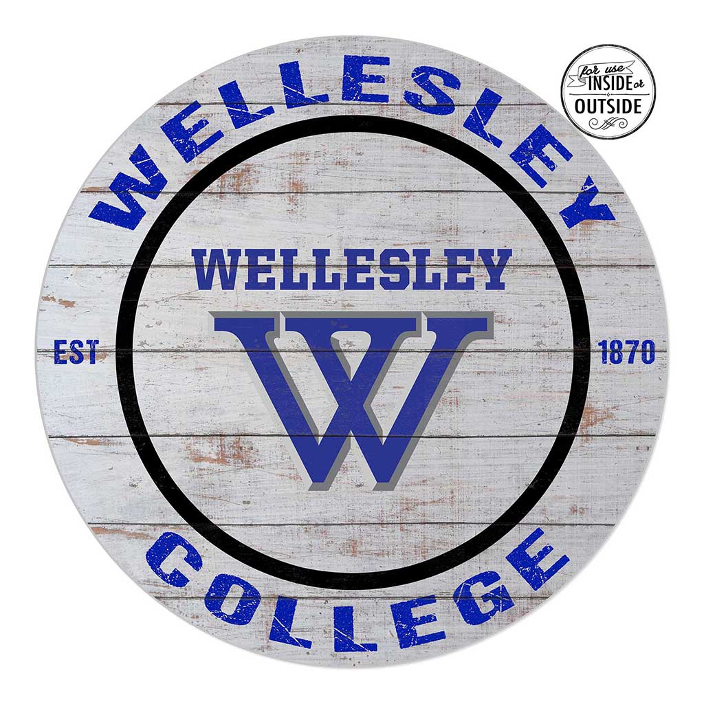 20x20 Indoor Outdoor Weathered Circle Wellesley College Blue