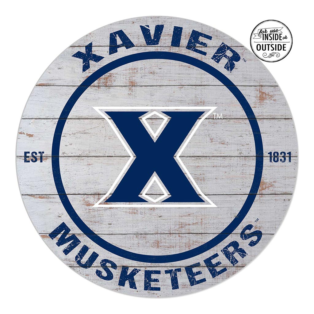 20x20 Indoor Outdoor Weathered Circle Xavier Ohio Musketeers