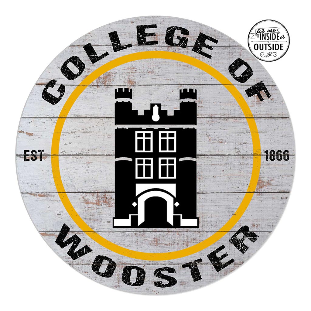 20x20 Indoor Outdoor Weathered Circle College of Wooster Fighting Scots