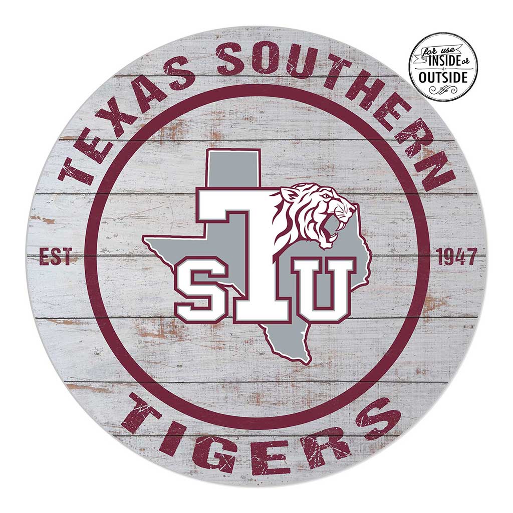 20x20 Indoor Outdoor Weathered Circle Texas Southern Tigers