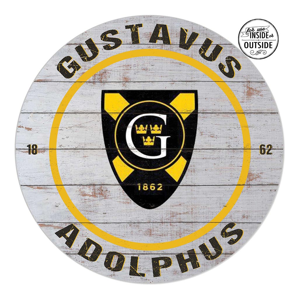 20x20 Indoor Outdoor Weathered Circle Gustavus Adolphus College Golden Gusties