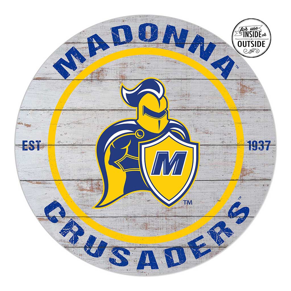 20x20 Indoor Outdoor Weathered Circle Madonna University CRUSADERS