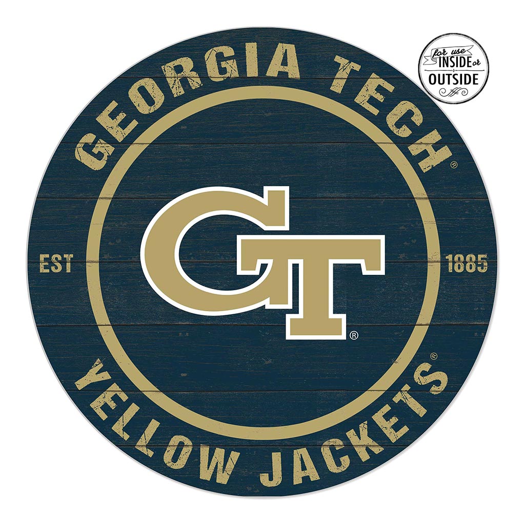 20x20 Indoor Outdoor Colored Circle Georgia Tech Yellow Jackets