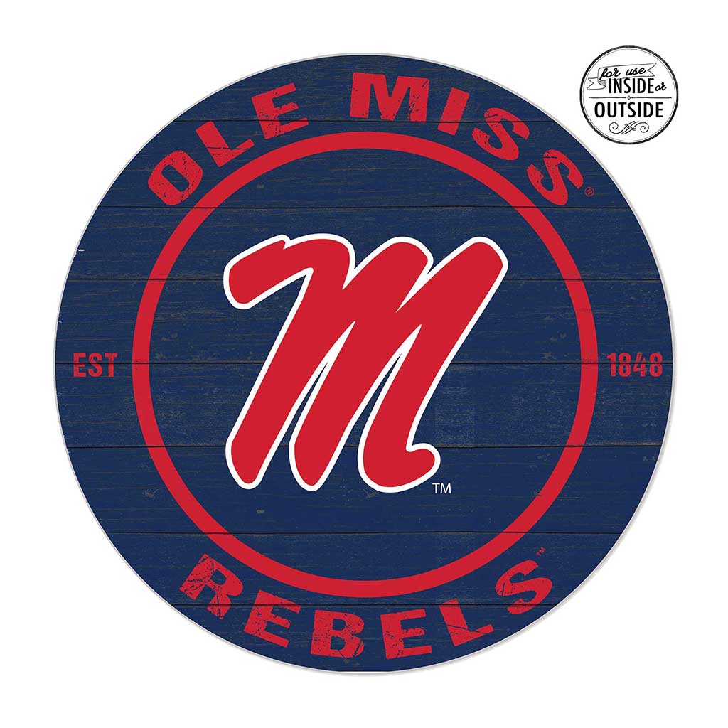 20x20 Indoor Outdoor Colored Circle Mississippi Rebels