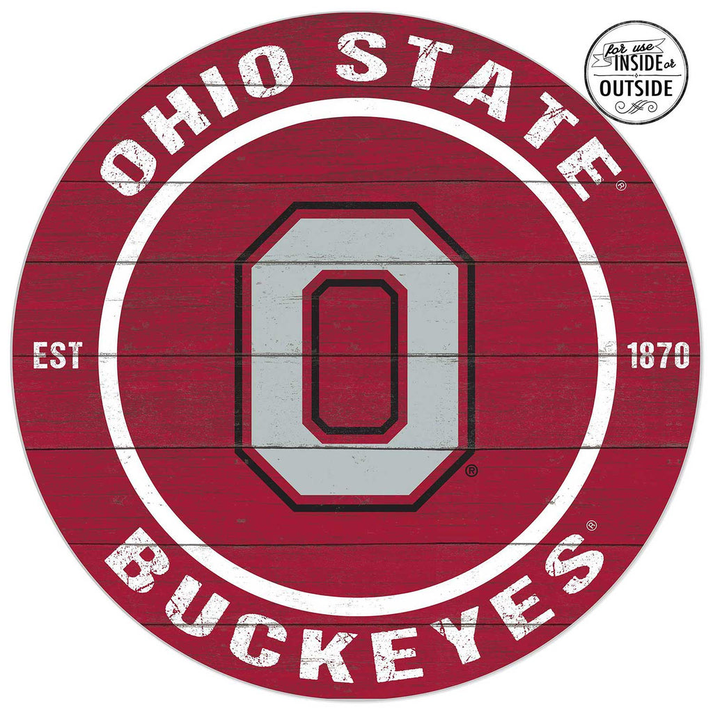 20x20 Indoor Outdoor Colored Circle Ohio State Buckeyes