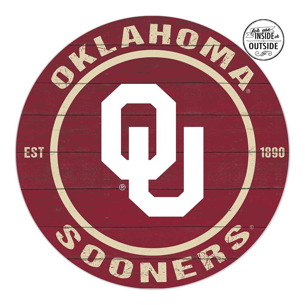 20x20 Indoor Outdoor Colored Circle Oklahoma Sooners