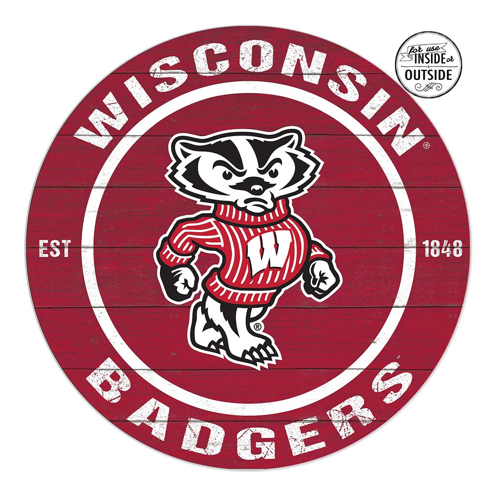 20x20 Indoor Outdoor Colored Circle Wisconsin Badgers
