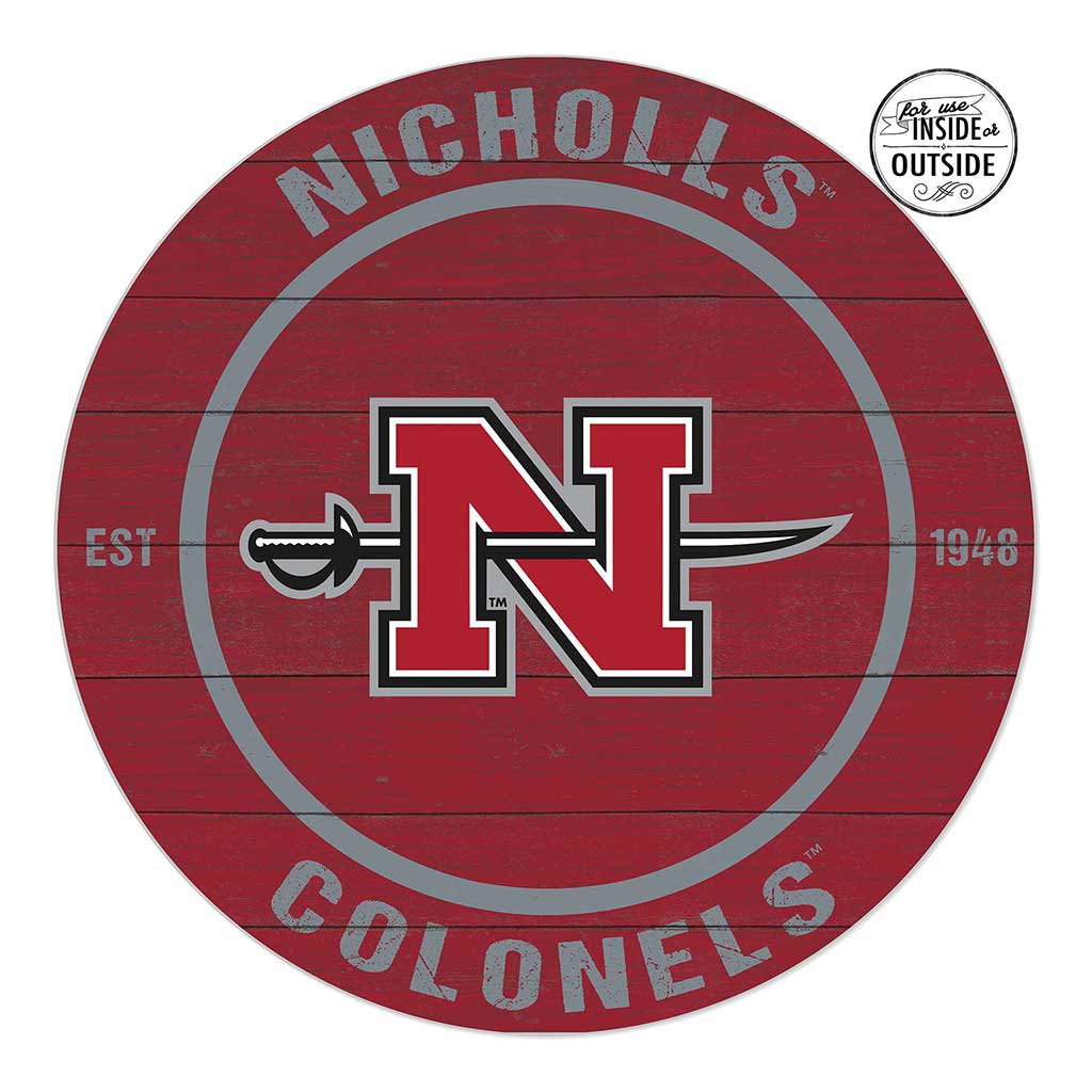 20x20 Indoor Outdoor Colored Circle Nicholls State Colonels
