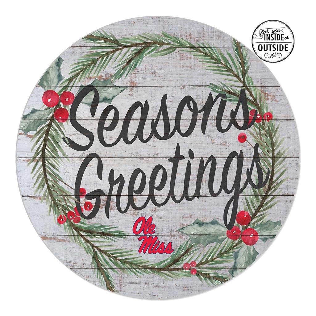 20x20 Indoor Outdoor Seasons Greetings Sign Mississippi Rebels