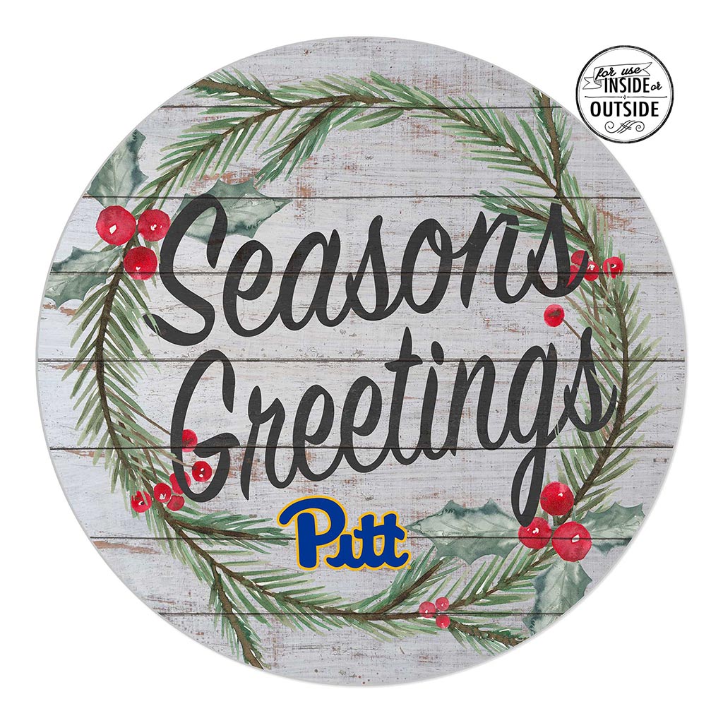 20x20 Indoor Outdoor Seasons Greetings Sign Pittsburgh Panthers