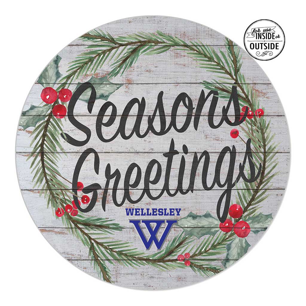 20x20 Indoor Outdoor Seasons Greetings Sign Wellesley College Blue