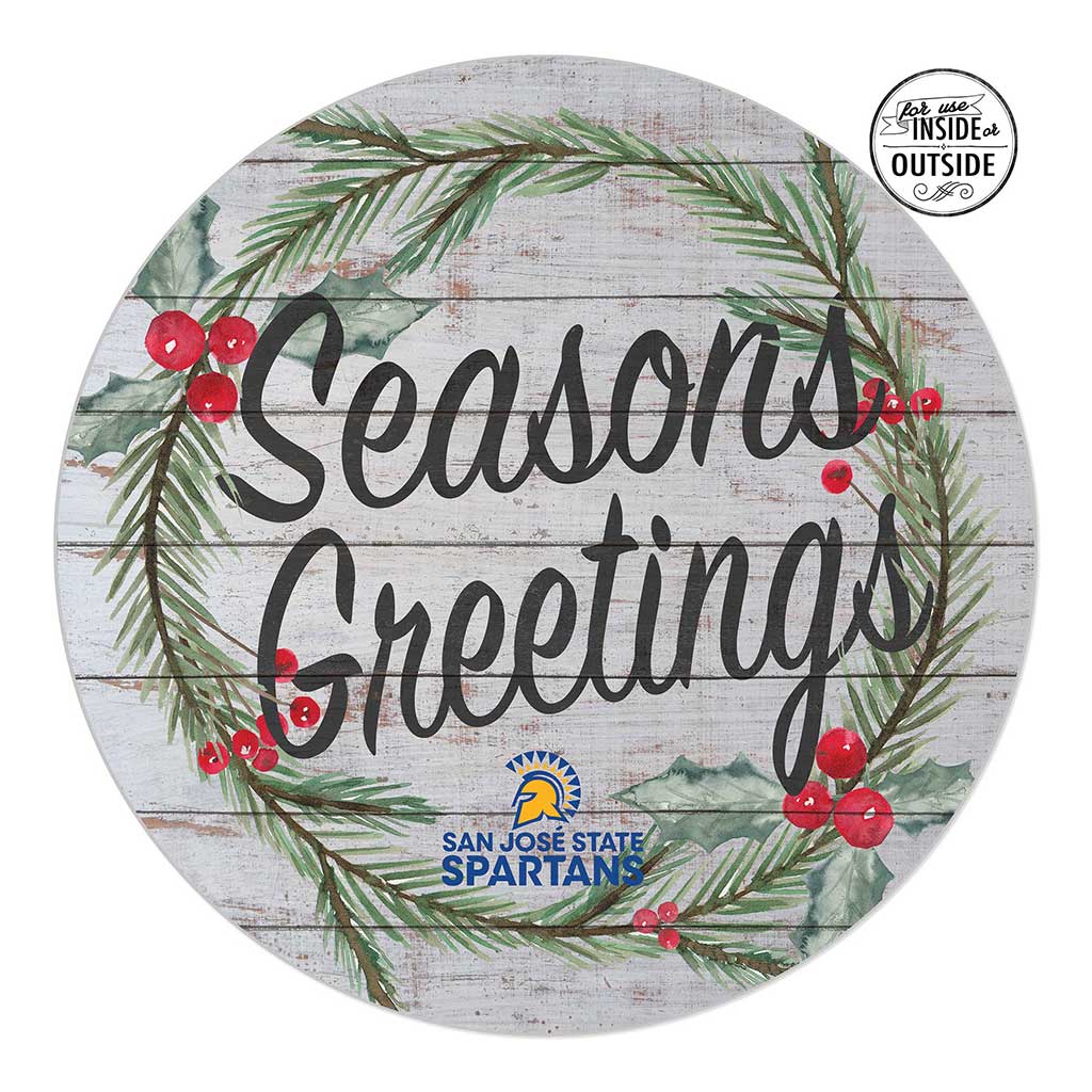 20x20 Indoor Outdoor Seasons Greetings Sign San Jose State Spartans