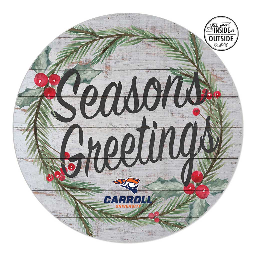 20x20 Indoor Outdoor Seasons Greetings Sign Carroll University PIONEERS