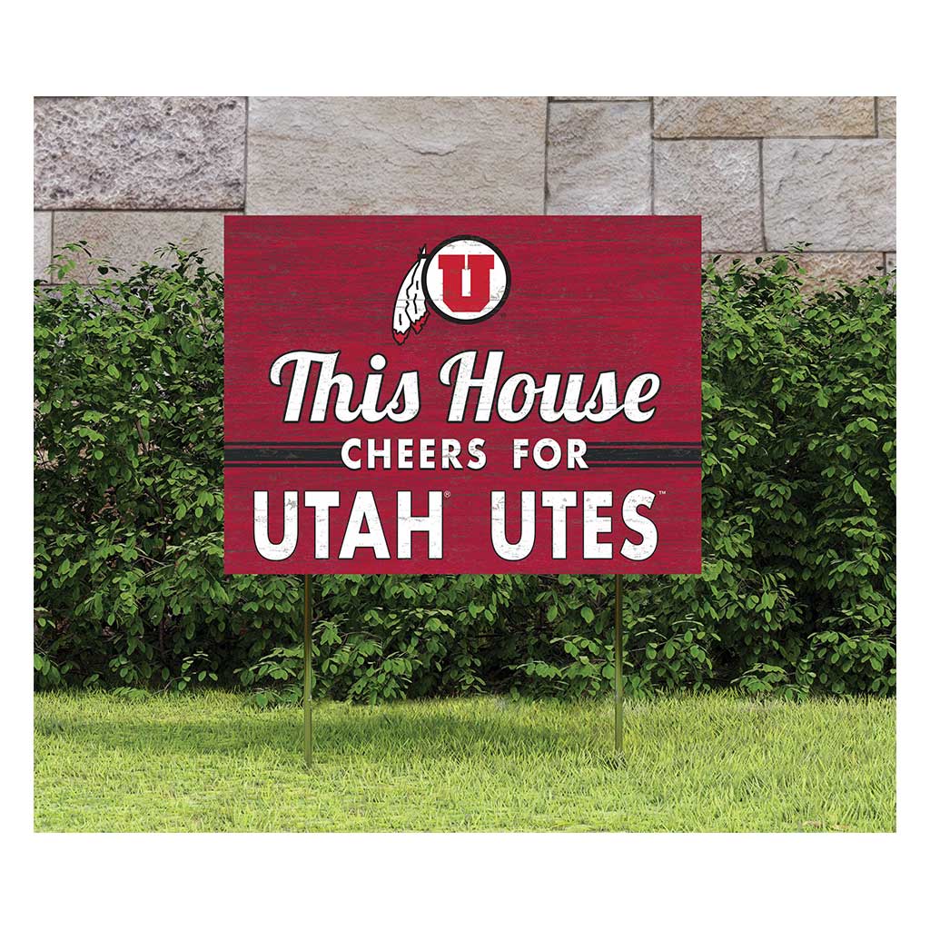 18x24 Lawn Sign This House Cheers Utah Running Utes