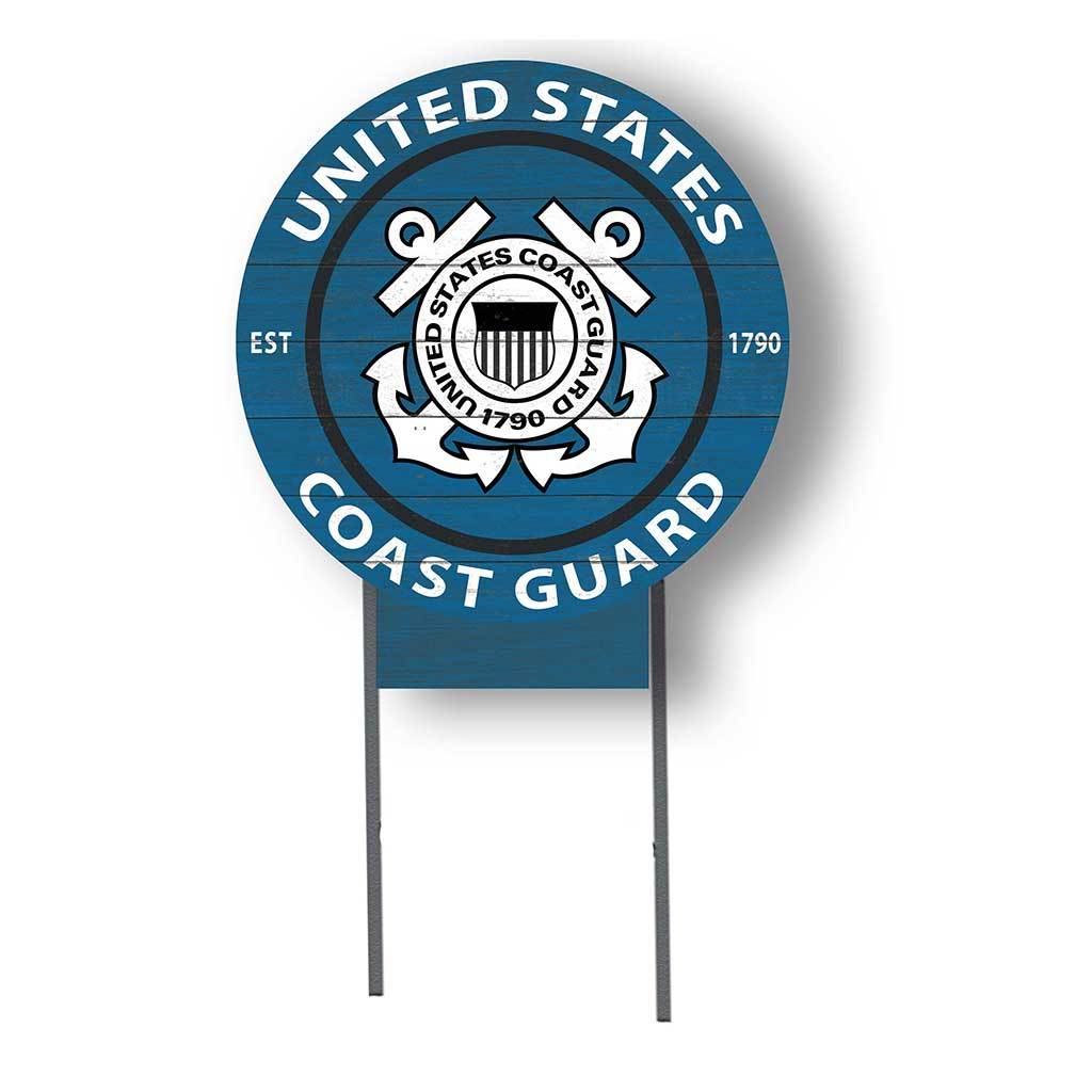 Colored Logo Coast Guard Lawn Sign