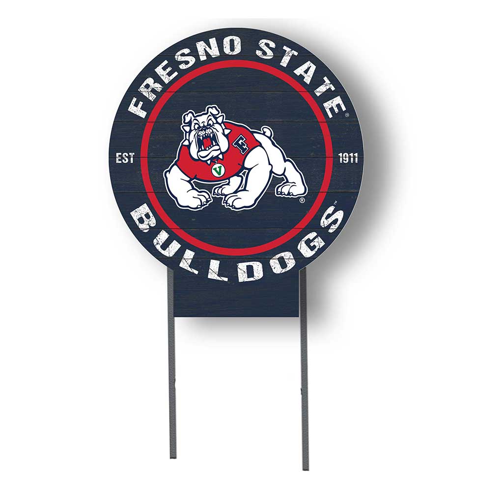 20x20 Circle Color Logo Lawn Sign Fresno State Bulldogs
